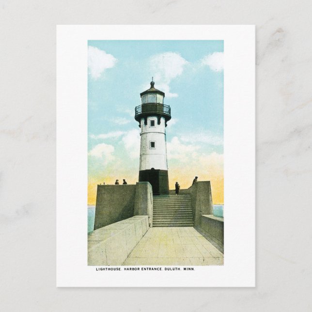 Lighthouse, Harbor Entrance, Duluth, Minnesota Postcard (Front)