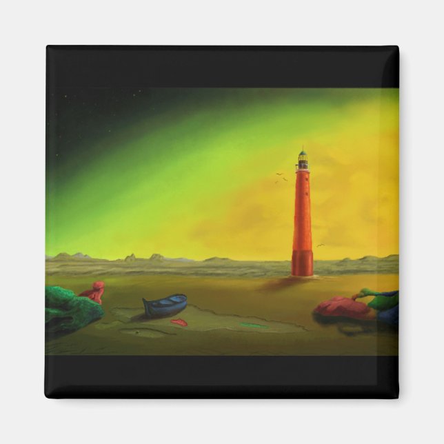 Lighthouse in a Barren Landscape magnet (Front)
