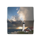 Lighthouse in a Storm Checkbook Cover (Open)