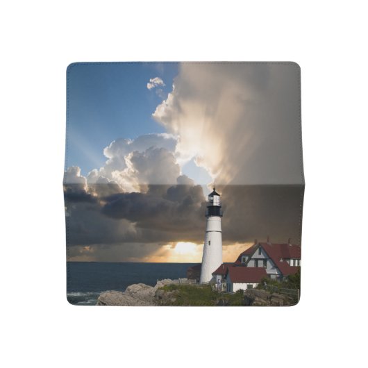 Lighthouse in a Storm Checkbook Cover (Open)