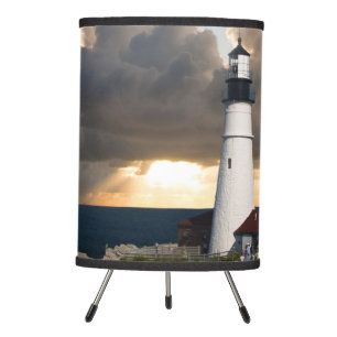 Lighthouse in a Storm Tripod Lamp