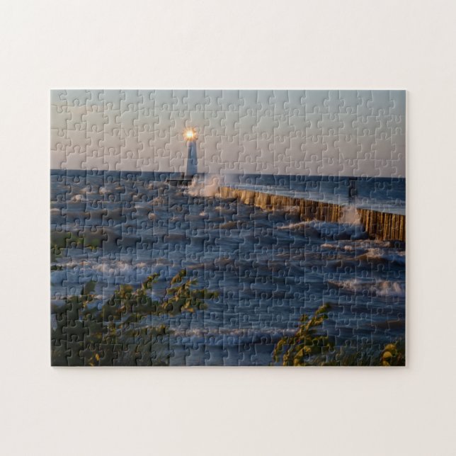 Lighthouse in a Tempestuous Sea Jigsaw Puzzle (Horizontal)