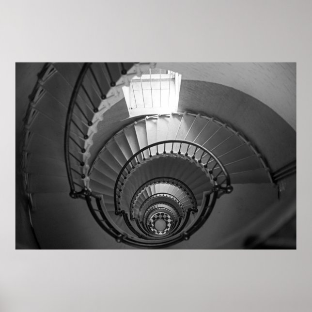 Lighthouse in Black and White Poster (Front)