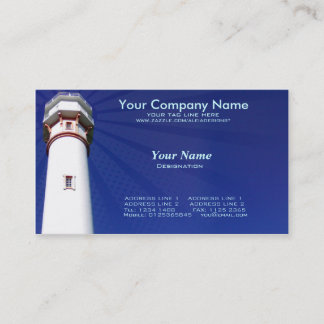 lighthouse in blue background business card