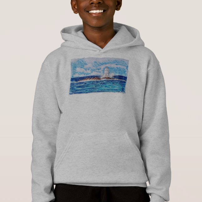Lighthouse in Blue Hoodie (Front)