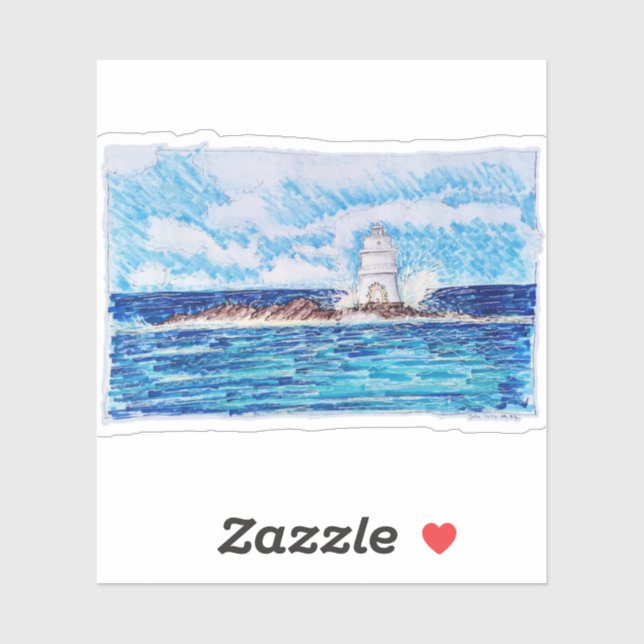 Lighthouse in Blue Sticker (Sheet)