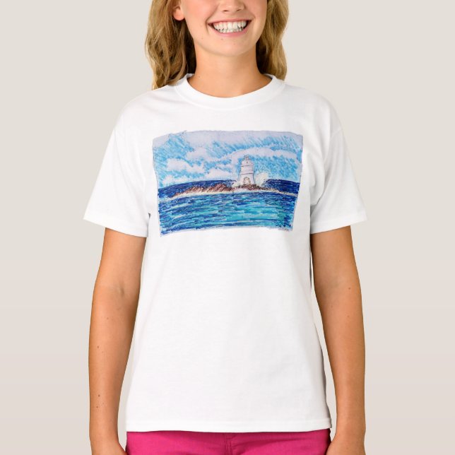 Lighthouse in Blue T-Shirt (Front)