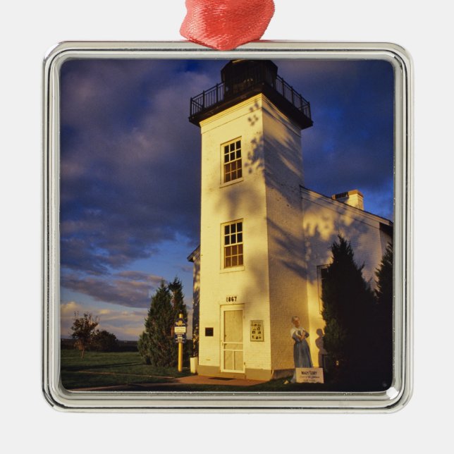 Lighthouse in Escanaba UP Michigan Metal Ornament (Front)