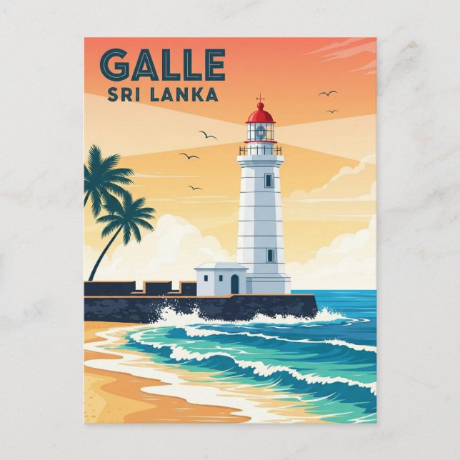 Lighthouse in Galle Sri Lanka Travel Postcard (Front)