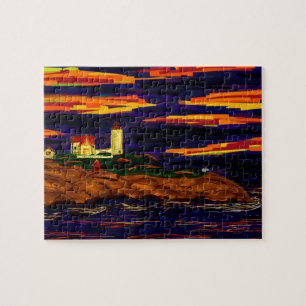 lighthouse in Maine Jigsaw Puzzle