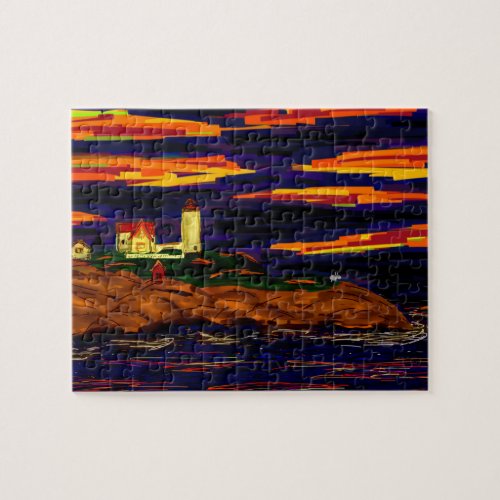 lighthouse in Maine Jigsaw Puzzle