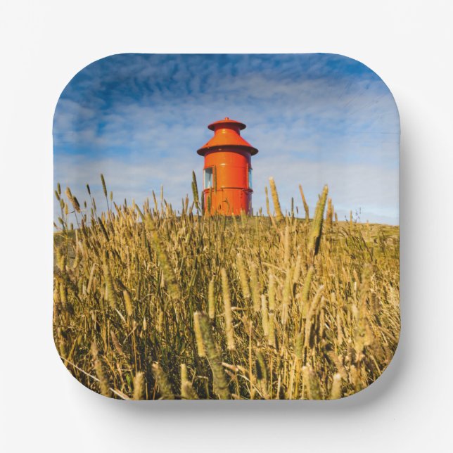 Lighthouse in Stykkisholmur, Iceland Paper Plates (Front)