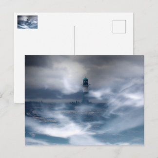 Lighthouse in the storm - Baltic Sea Postcard