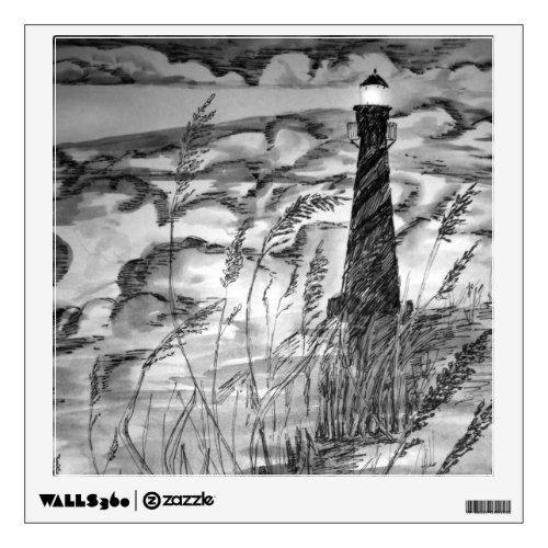 Lighthouse In The Storm Wall Sticker