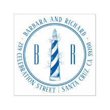 Personalized Navigation Beacon Lighthouse Sea World Design Monogram Family Return Address Rubber Stamps Personalized Navigation Beacon Lighthouse Sea World Design Monogram Family Return Address Rubber Stamps