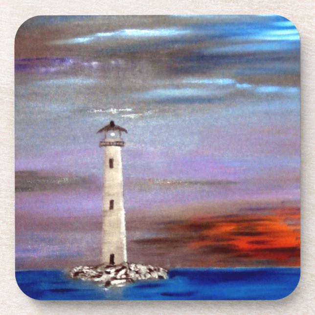 Lighthouse Island Beverage Coaster (Front)