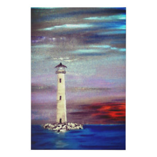 Lighthouse Island Faux Canvas Print