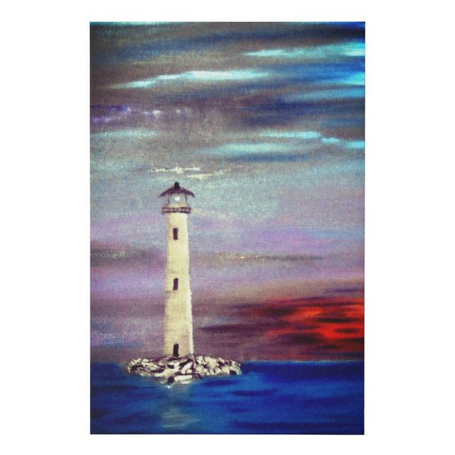 Lighthouse Island Faux Canvas Print (Front)