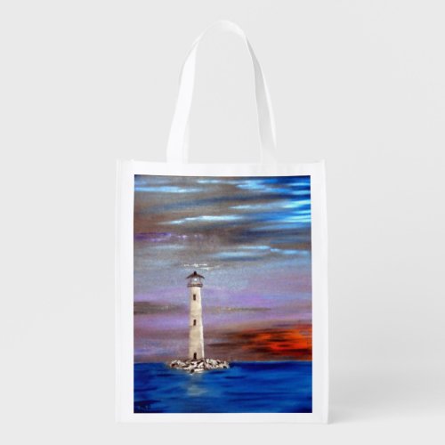 Lighthouse Island Grocery Bag