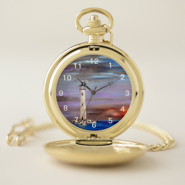 Lighthouse Island Pocket Watch (Inside)