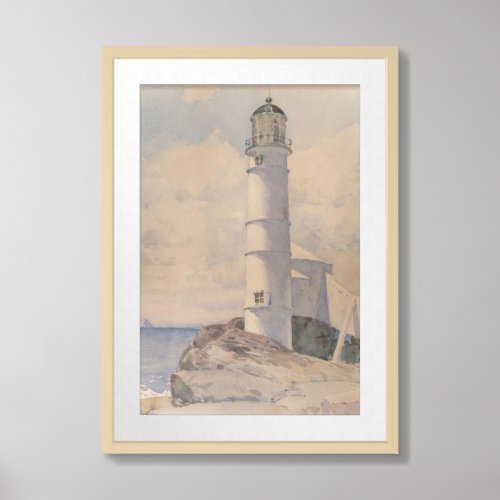 Lighthouse Isle of Shoals  Childe Hassam Framed Art