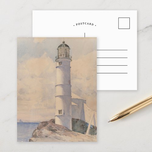 Lighthouse Isle of Shoals  Childe Hassam Postcard