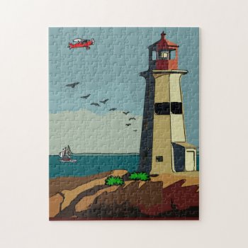 Lighthouse Jigsaw Puzzle by figstreetstudio at Zazzle