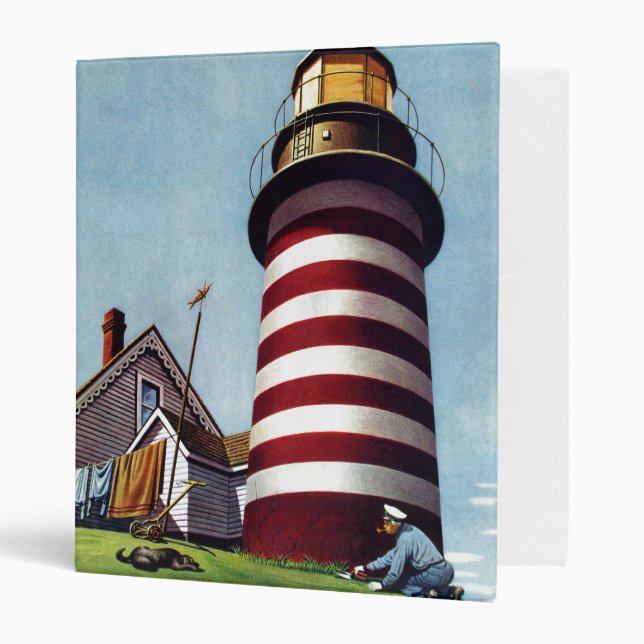 Lighthouse Keeper by Stevan Dohanos 3 Ring Binder (Front/Inside)