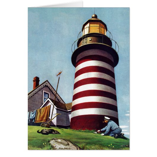 Lighthouse Keeper by Stevan Dohanos Cards (Front)