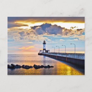 Lighthouse Lake Superior Postcard by KatieRosemariePrints at Zazzle