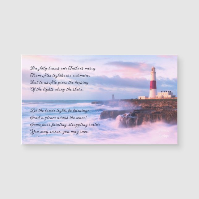 Lighthouse Landscape Photo Inspiring Quote Magnet (Front)
