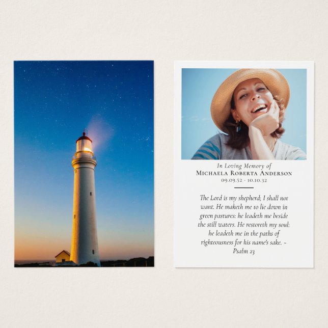 Lighthouse Memorial Prayer Card (Front & Back)