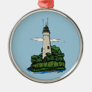 Lighthouse Metal Ornament