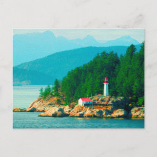 Lighthouse Mountain Painting Vancouver BC Postcard
