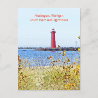 LIGHTHOUSE, MUSKEGON, MICHIGAN Postcard