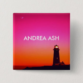 LIGHTHOUSE NAME TAG PINBACK BUTTON