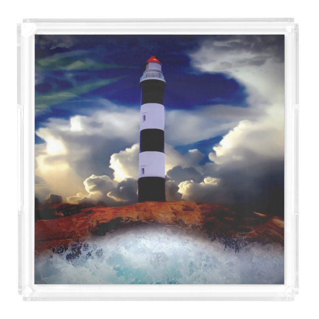 Lighthouse Nautical Acrylic Tray (Front)