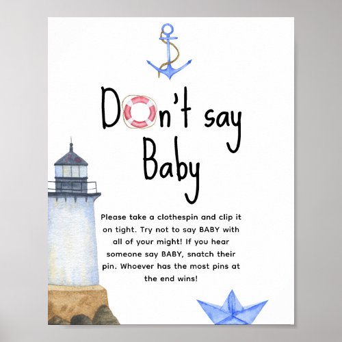 Lighthouse nautical _ Dont say baby Poster