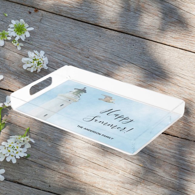 Lighthouse nautical ocean sea summer acrylic tray (Creator Uploaded)