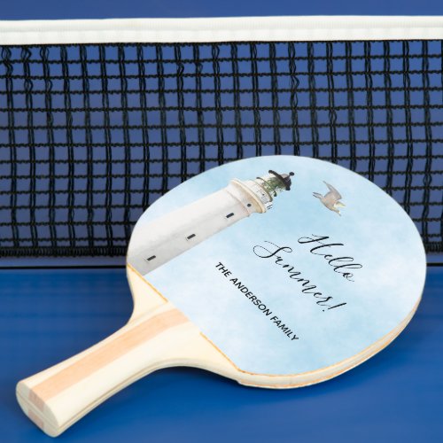 Lighthouse nautical ocean sea summer ping pong paddle