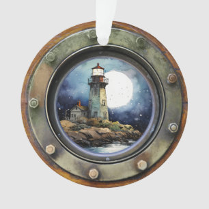 Lighthouse Nautical Porthole Ornament
