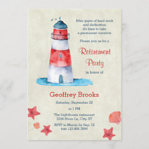 Lighthouse Nautical Retirement Party Invitation