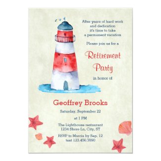 Lighthouse Nautical Retirement Party Invitation