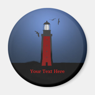 Lighthouse Nautical Round Magnet