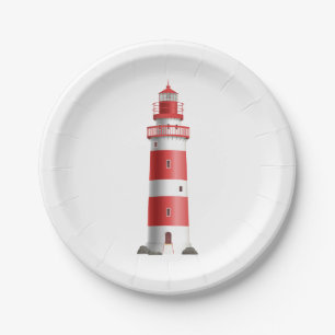 Lighthouse Nautical Wedding Beach Summer Ocean Paper Plates