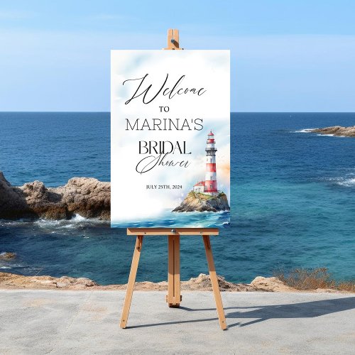 Lighthouse Nautical Welcome Sign Foam Poster Board