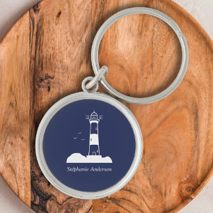 Lighthouse Navy Blue  Keychain