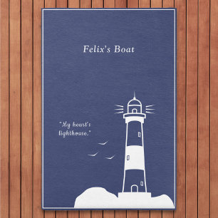 Lighthouse Navy Blue Outdoor Rug