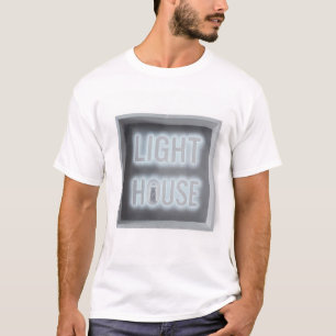 Lighthouse Neon Sign Minimal Light House Typogra T-Shirt