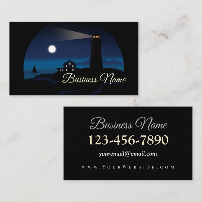 Lighthouse - Night Business Card (Front/Back)